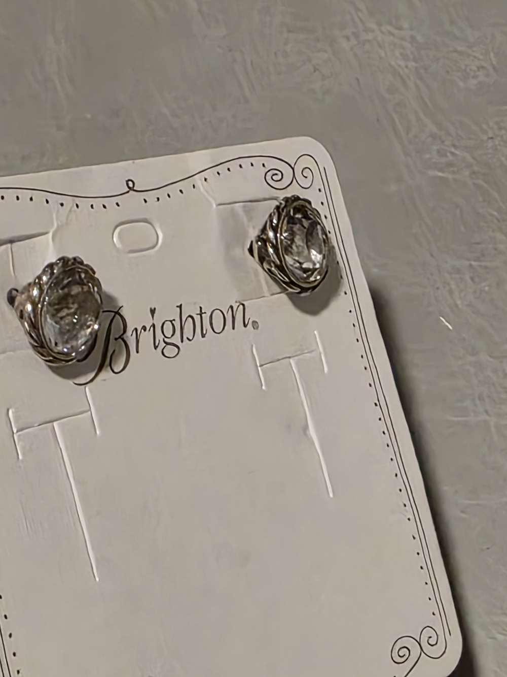 Brighton Jewelry IRIS CLEAR Crystal Post Earrings STUDS NEW - Picture 3 of 6